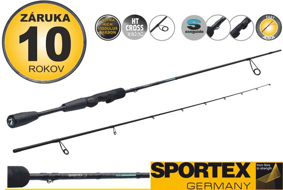 Přívlačový prut SPORTEX Genium ultra light 2-díl 210cm / 2-8g