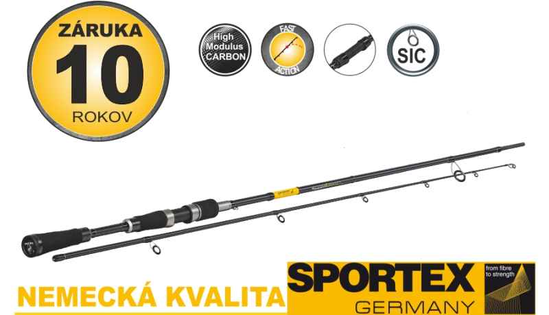 Přívlačové pruty SPORTEX Black Pearl GT-3 2-díl 3ks: 240cm/60g M80