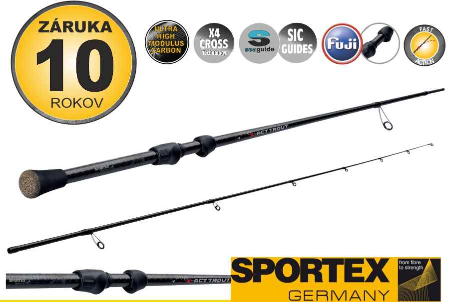 Přívlačový prut Sportex X-Act Trout 2-díl 185cm / 10g