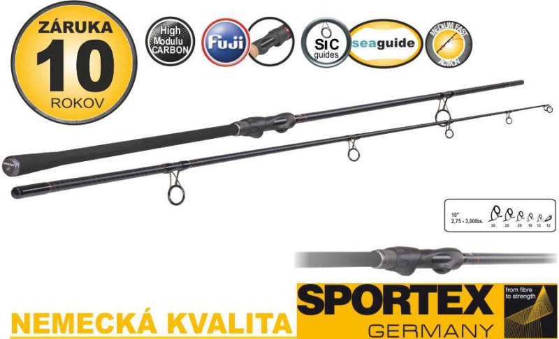 Kaprové pruty SPORTEX Invictus Boat 300cm, 2 díl 6ks: 10ft 2,75lbs M80