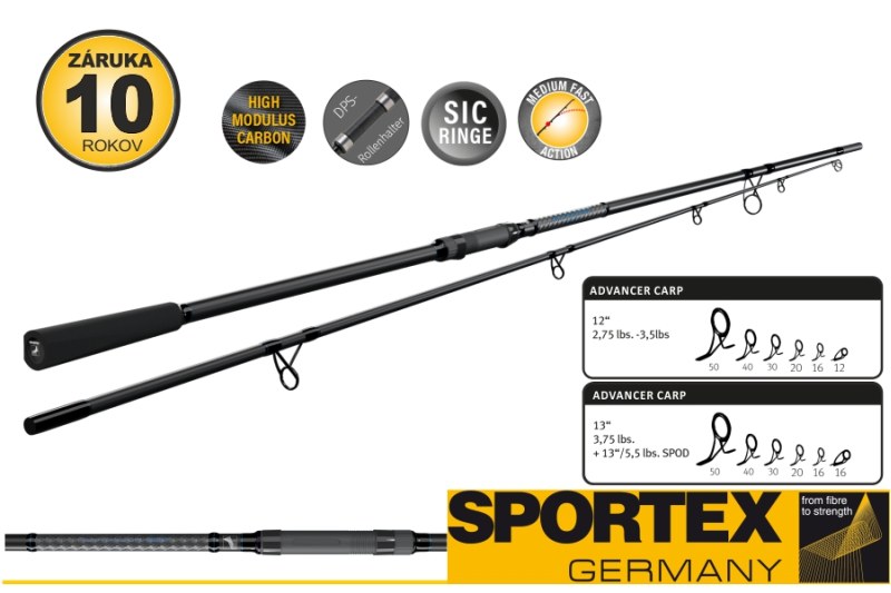 Kaprový prut SPORTEX Advancer CS-2 Carp 12ft 2,75lbs