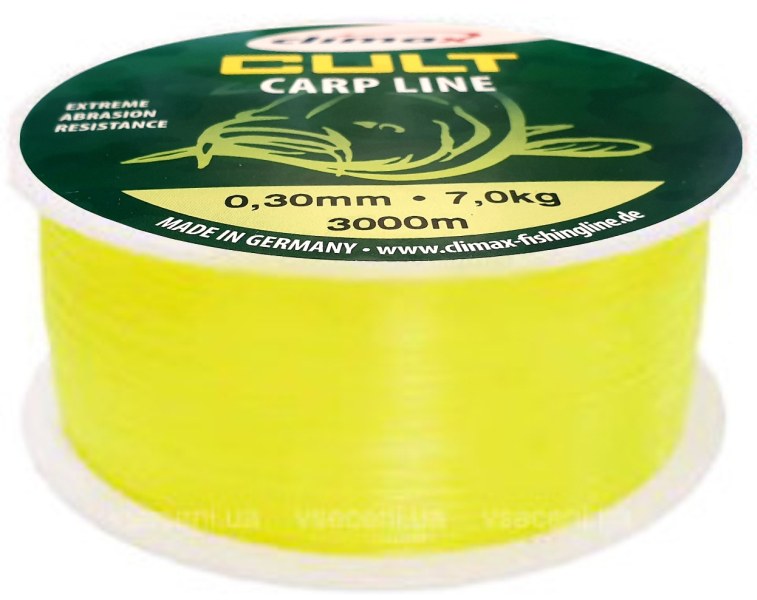 silon CULT Carpline fluo-žlutý 3000m 0,30mm 8,3kg / 15lb