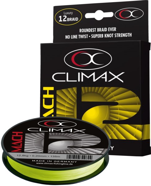 Přívlačová šňůra Climax Mach 12 fluo-yellow 135m/0,11mm/6,0kg