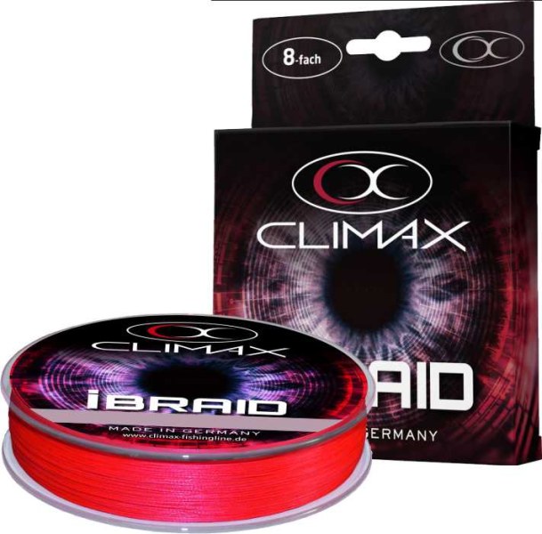 Pletená šňůra Climax iBraid Fluo-červená 135m 0,14mm / 11,3kg