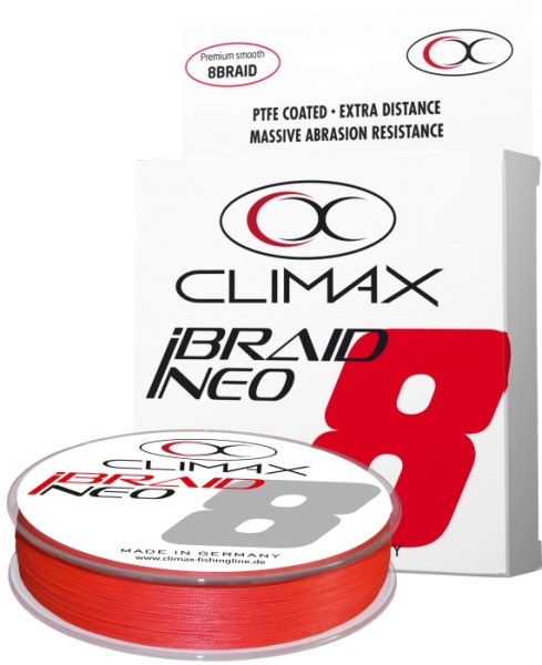 Přívlačová šňůra Climax iBraid NEO fluo-red 135m/0,08mm / 4,9kg