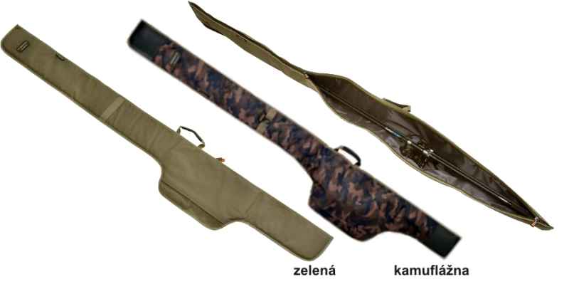 Pouzdro Phantom na jeden prut s navijákem 197cm zelené