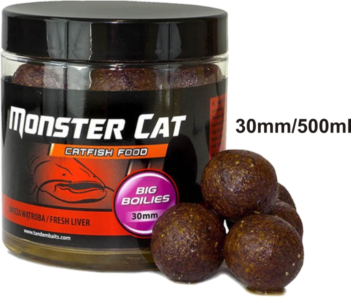 Monster Cat BIG Boilies 30mm/330g - Tandem Baits, Black Halibut