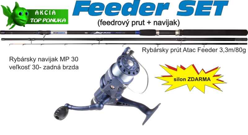 Akce feeder 3,3m / 80g + feeder naviják zadní brz. + silo