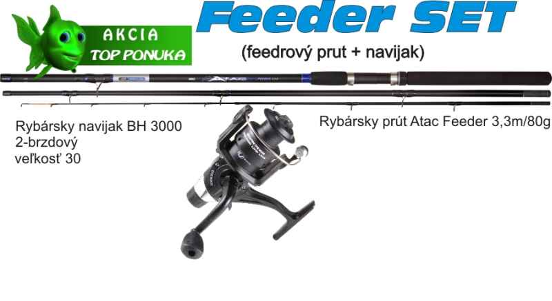 Akce feeder 3,3m / 80g + Naviják s volnoběžkou