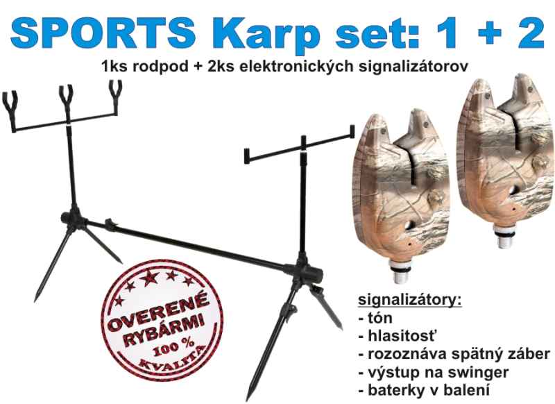SPORTS KARP set, 1 + 2, stojan + 2 x signalizátor