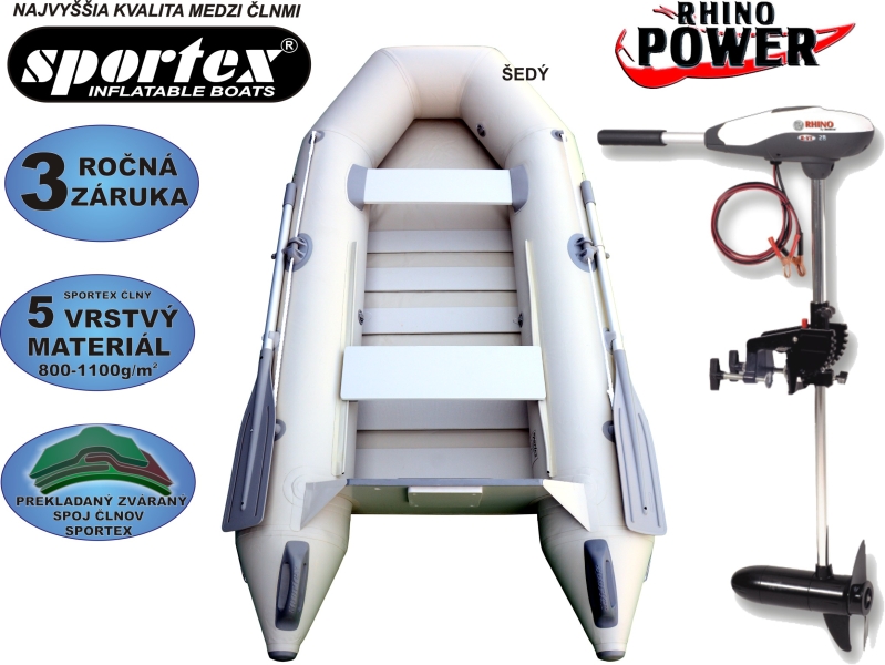 AKCIA čln SPORTEX Shelf 270 + Elektromotor Rhino 1 A0401 - AKCIA čln SPORTEX Shelf 270 + Elektromotor Rhino
