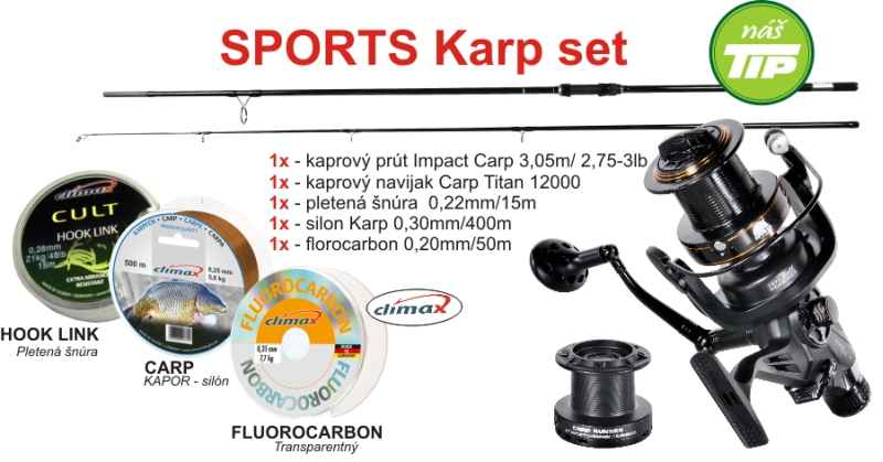 Akce - Kaprová sestava s prutem 3,05m/3lb