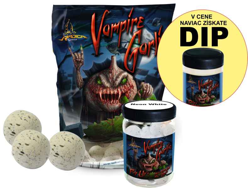 Radical Set Vampire Garlic boilies + Neon PopUp + DIP 20mm/1kg