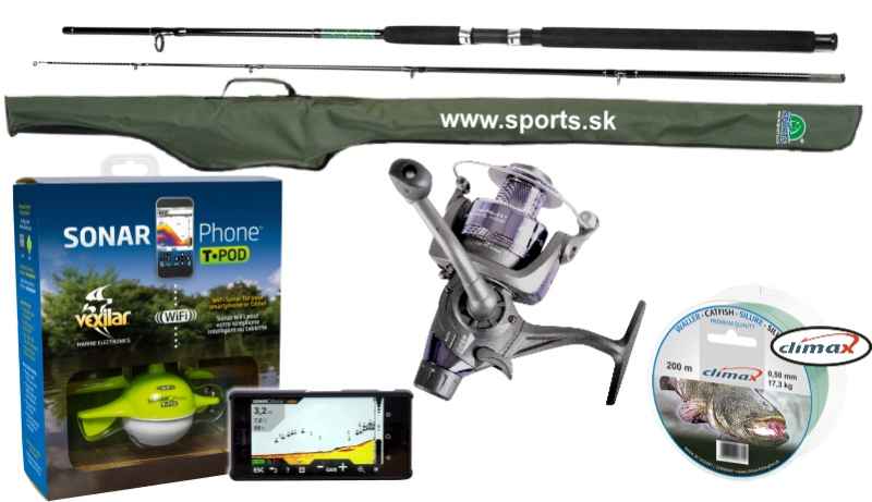 3ks: VEXILAR + prut 2,4m / 300g + naviják + silon + pouzdro
