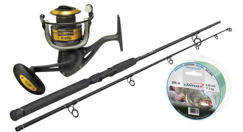 Sumcový set XXL 2,4m / 220g + 6 lož. Navijak + silon