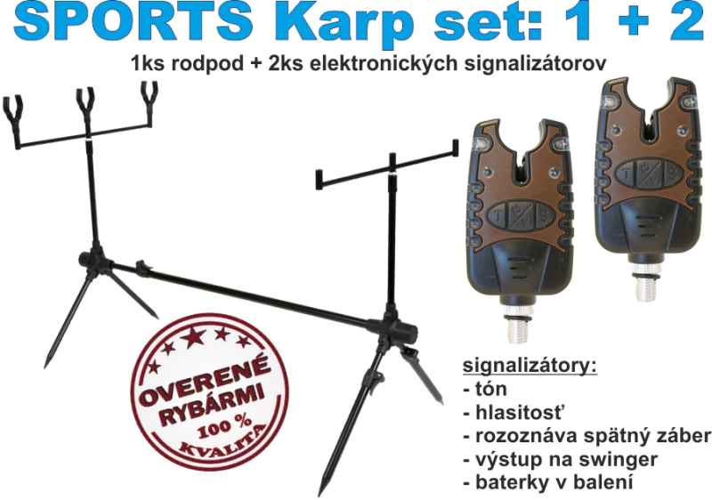 SPORTS KARP set Rodpod + 2ks el. signalizátor záběru