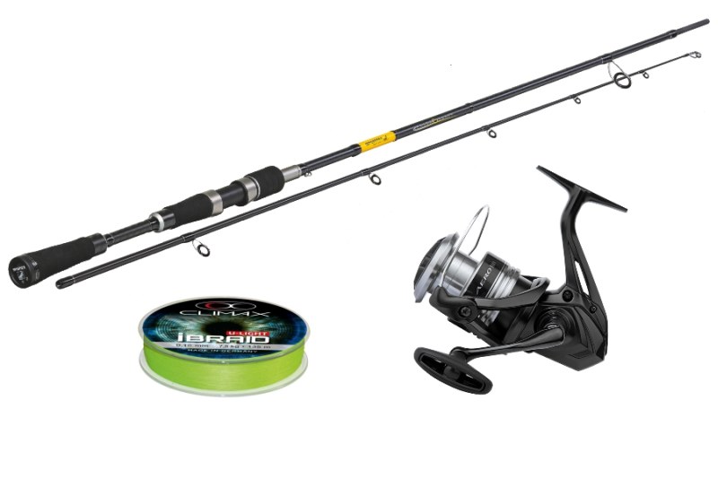 Set:Sportex Black Pearl GT-3 2,1m/20g+Shimano AEROBBC3+Climax braid