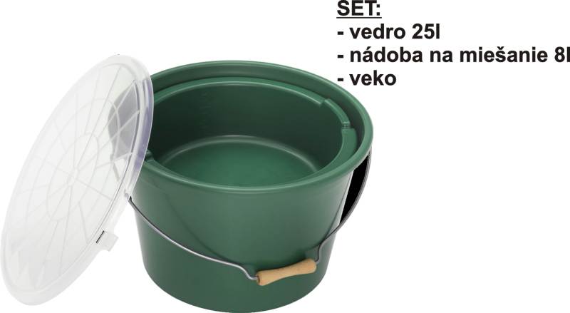 Vědro na krmivo 25L+miska+víko