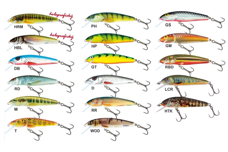SALMO Wobler Minnow M7S barva RD
