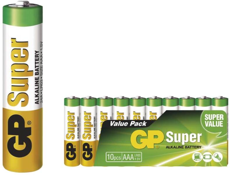 Baterie LR03 GP SUPER - veľkosť AAA - 10ks