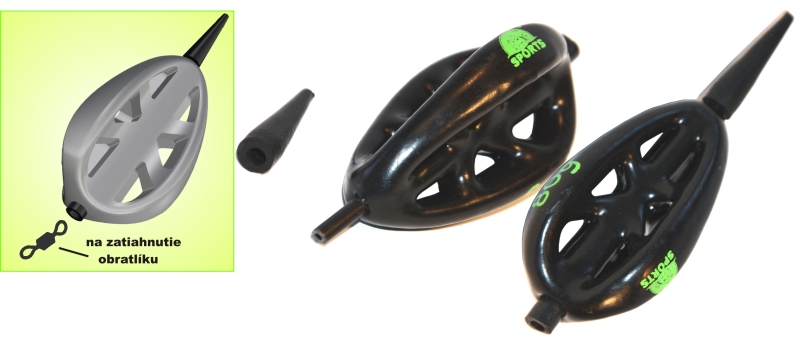 Krmítko pogum. Method - kužel 5/3mm 40g trojkř.