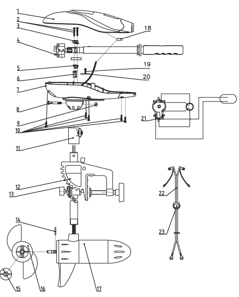 Lodní elektromotor Rhino VX - náhradní díl 44 9925517 - Lodní elektromotor Rhino VX - náhradní díl