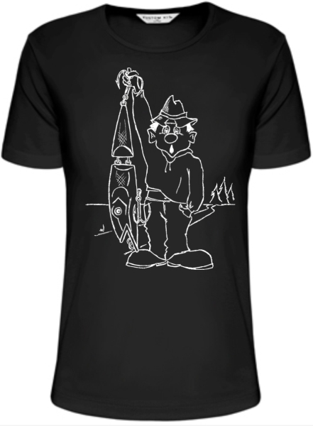 Rybářské tričko - rybář vláčkař s wobblerem L