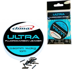 Climax Ultra Fluorocarbon leader 10m + 20ks crimps