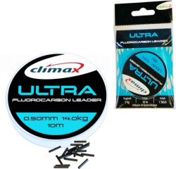 Climax Ultra Fluorocarbon leader 10m + 20ks crimps