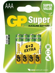 Baterie LR03 GP SUPER - vekos AAA - Balenie 6+2 zdarm