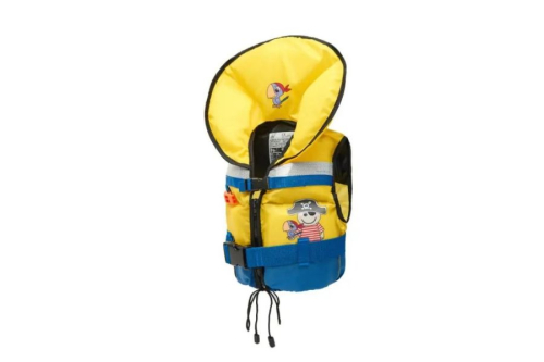 Plovouc� a z�chrann� vesta pro d�ti PIRAT �luto-modr�