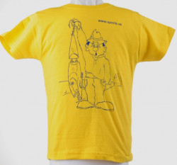 Tričko dětské Rybář s wobblerem žluté