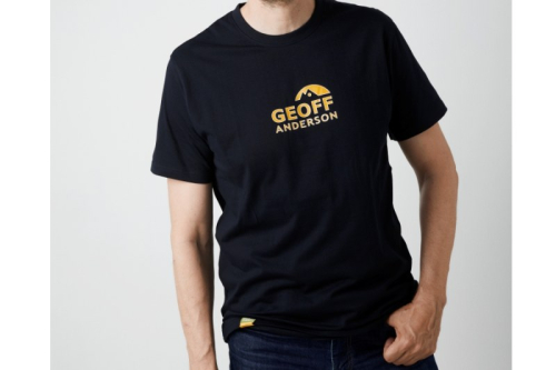 Tri�ko Geoff Anderson Organic Tee black- orange logo